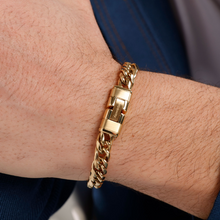 Load image into Gallery viewer, Men&#39;s Stainless Steel Gold Groumette Chain Bracelet by Brosway
