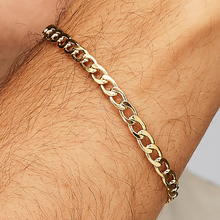 Load image into Gallery viewer, Men&#39;s Stainless Steel Gold Curb Chain Bracelet by Brosway

