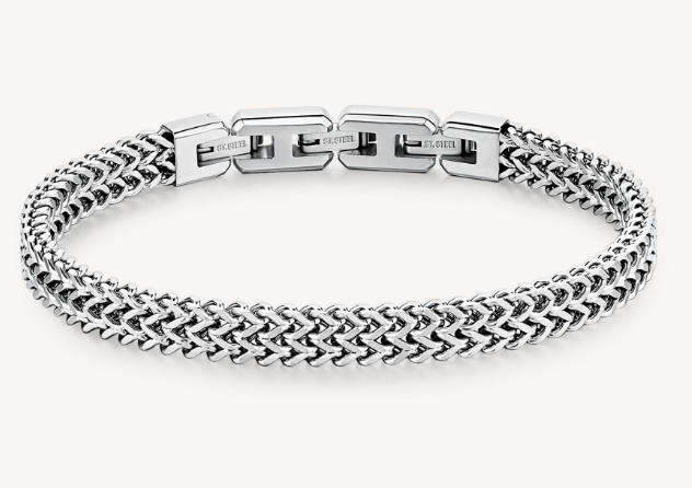 Men's Stainless Steel Double Chain Bracelet by Brosway