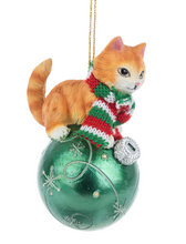 Load image into Gallery viewer, Meowy Christmas Cat Ornament
