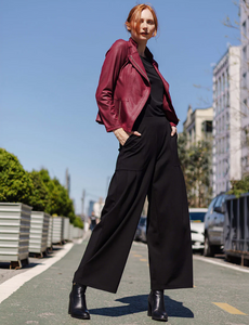Merlot Liquid Leather Jacket by Clara Sunwoo
