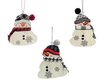 Load image into Gallery viewer, Mini Wooden Snowmen Ornaments
