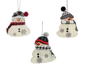 Mini Wooden Snowmen Ornaments