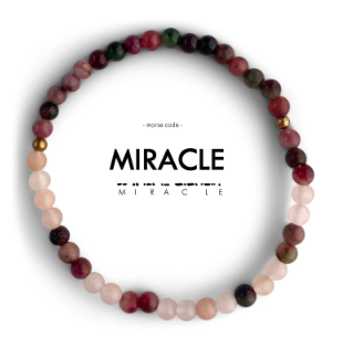 Miracle Fancy Jasper/Pink Aventurine Morse Code Bracelet