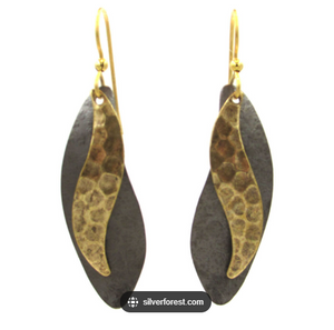 Mixed Metal Freeform Layer Earrings