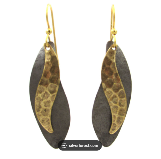Mixed Metal Freeform Layer Earrings