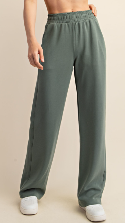 Modal Scuba Straight Pant Sage Leaf