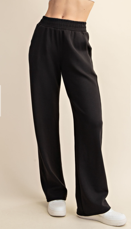 Modal Scuba Straight Pant Black