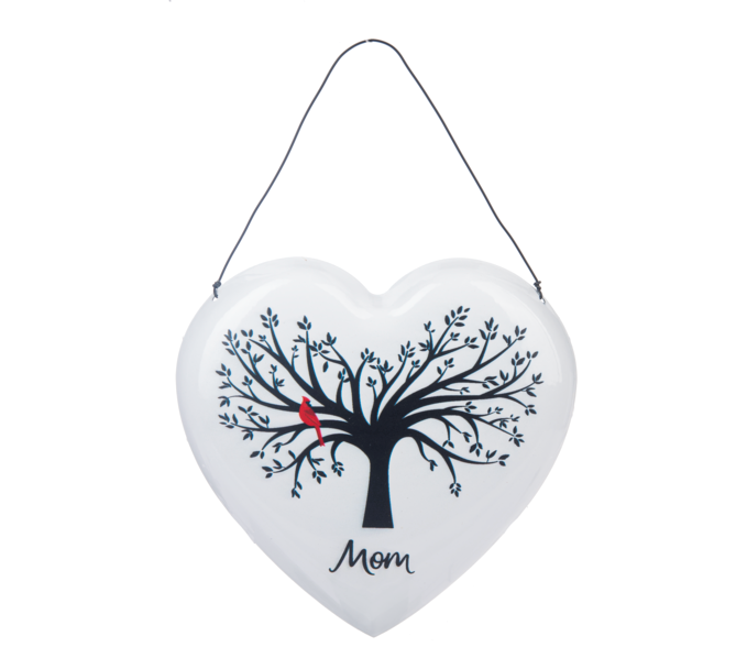 Mom Cardinal Memorial Heart Ornament