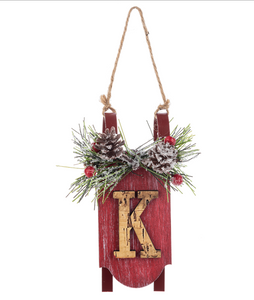 Monogram Sled Ornaments