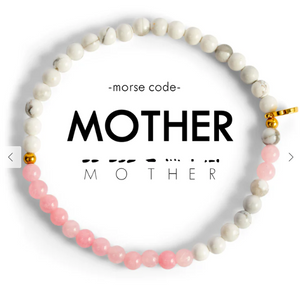 Mother Rose Quartz & Howlite Morse Code Bracelet