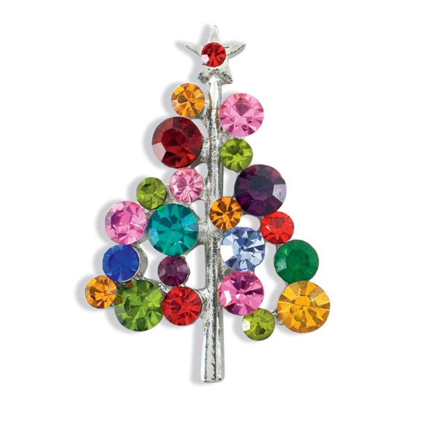 Crystal Christmas Tree Pin / Brooch