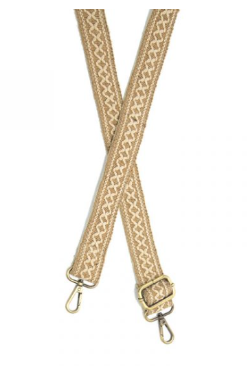 Neutral Straw Diamond Woven Guitar/Purse Strap