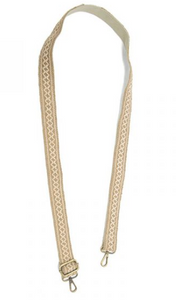 Neutral Straw Diamond Woven Guitar/Purse Strap