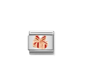 Nomination Composable Link Rose Gold Present Box with Red Enamel