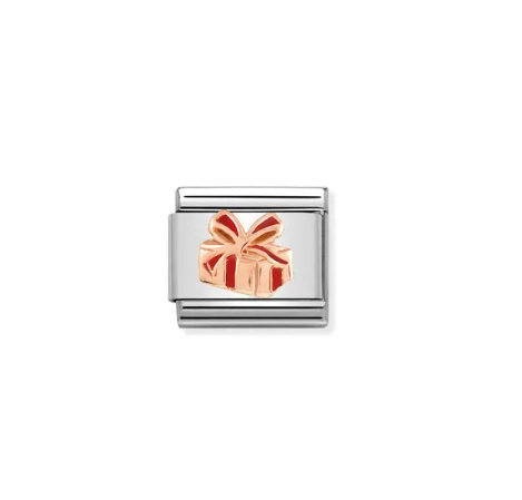 Nomination Composable Link Rose Gold Present Box with Red Enamel