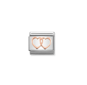 Nomination Composable Link Rose Gold Double Heart