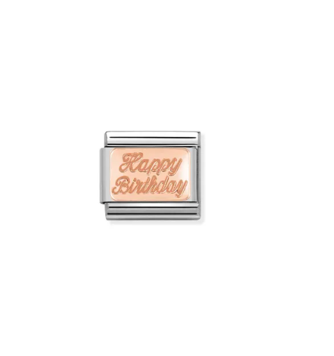 Nomination Composable Link Rose Gold Happy Birthday