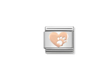 Load image into Gallery viewer, Nomination Composable Link Rose Gold Heart with Pawprint
