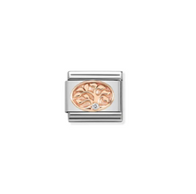 Load image into Gallery viewer, Nomination Composable Link Rose Gold Tree of Life with CZ
