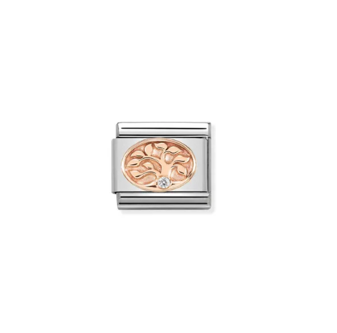 Nomination Composable Link Rose Gold Tree of Life with CZ