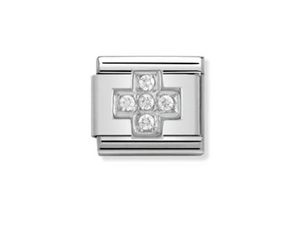 Nomination Composable Link Silver Cross with Stones
