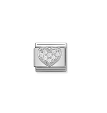 Load image into Gallery viewer, Nomination Composable Link Silver Heart with Stones
