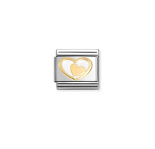 Load image into Gallery viewer, Nomination Composable Link White and Gold Heart
