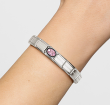 Load image into Gallery viewer, Nomination Composable Link Oval Pink CZ Beaded Setting
