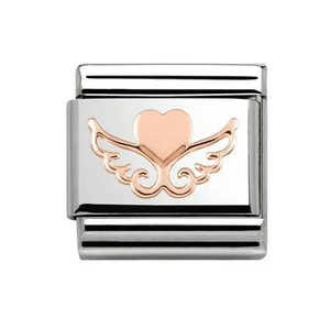 Nomination Composable Link Rose Gold Heart with Angel Wings