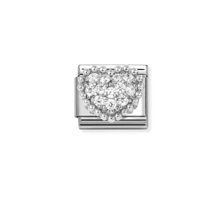 Nomination Composable Link White CZ Heart