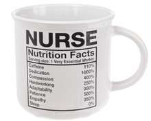 Load image into Gallery viewer, Nurse Nutrition Facts Gift Mug
