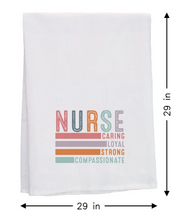 Load image into Gallery viewer, Nurse Stripes Words Tea Towel
