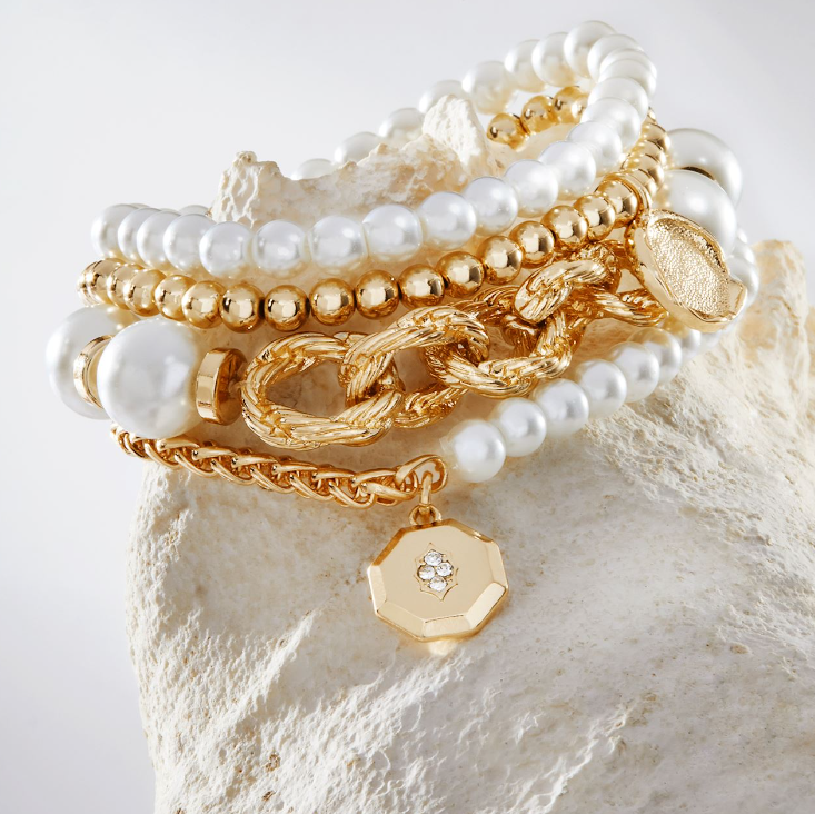 Olivia Bracelet Set with Pearls