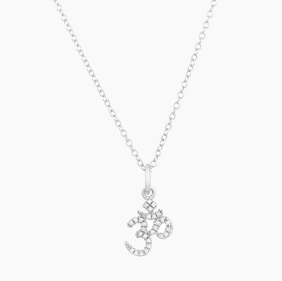 Just Breathe Om Necklace In Sterling Silver