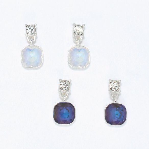 Opalescent Drops Earrings with Crystals