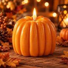 Load image into Gallery viewer, Large Orange 5" Wax LED Flicker Flame Candle With Timer
