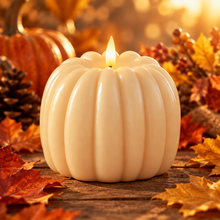 Load image into Gallery viewer, Large Orange 5" Wax LED Flicker Flame Candle With Timer
