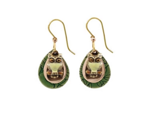 Owl Perched on Layers Earrings