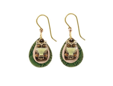 Owl Perched on Layers Earrings