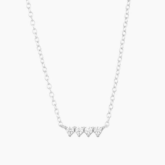 Oyo Diamond Necklace In Sterling Silver or Gold Plated Sterling Silver