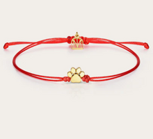 Load image into Gallery viewer, Pawprint String Bracelet MantraBand in gold or silver
