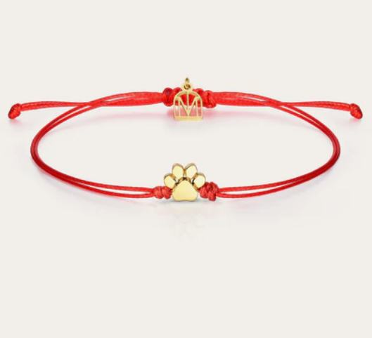 Pawprint String Bracelet MantraBand in gold or silver