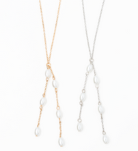 Load image into Gallery viewer, Pearl Drop Necklace Gold or Silver
