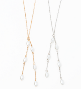 Pearl Drop Necklace Gold or Silver