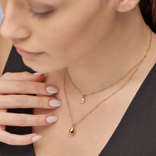 Load image into Gallery viewer, Perfect Stainless Steel Gold Tear Crystal Necklace by Brosway
