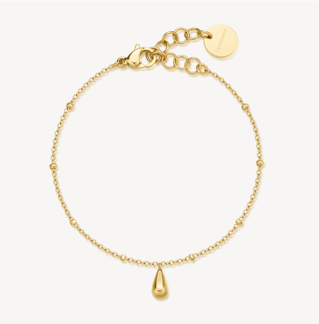 Perfect Stainless Steel Gold Tear Drop Bracelet by Brosway