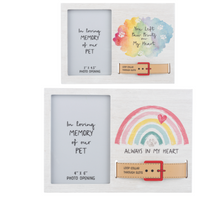 Load image into Gallery viewer, Pet Remembrance Frame with Collar Slot - Paw Prints or Rainbow Bridge
