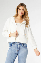 Load image into Gallery viewer, Phoenix Quilted Zip Winter White Hoodie with Pockets
