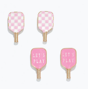 Pink Pickleball Paddle Earrings